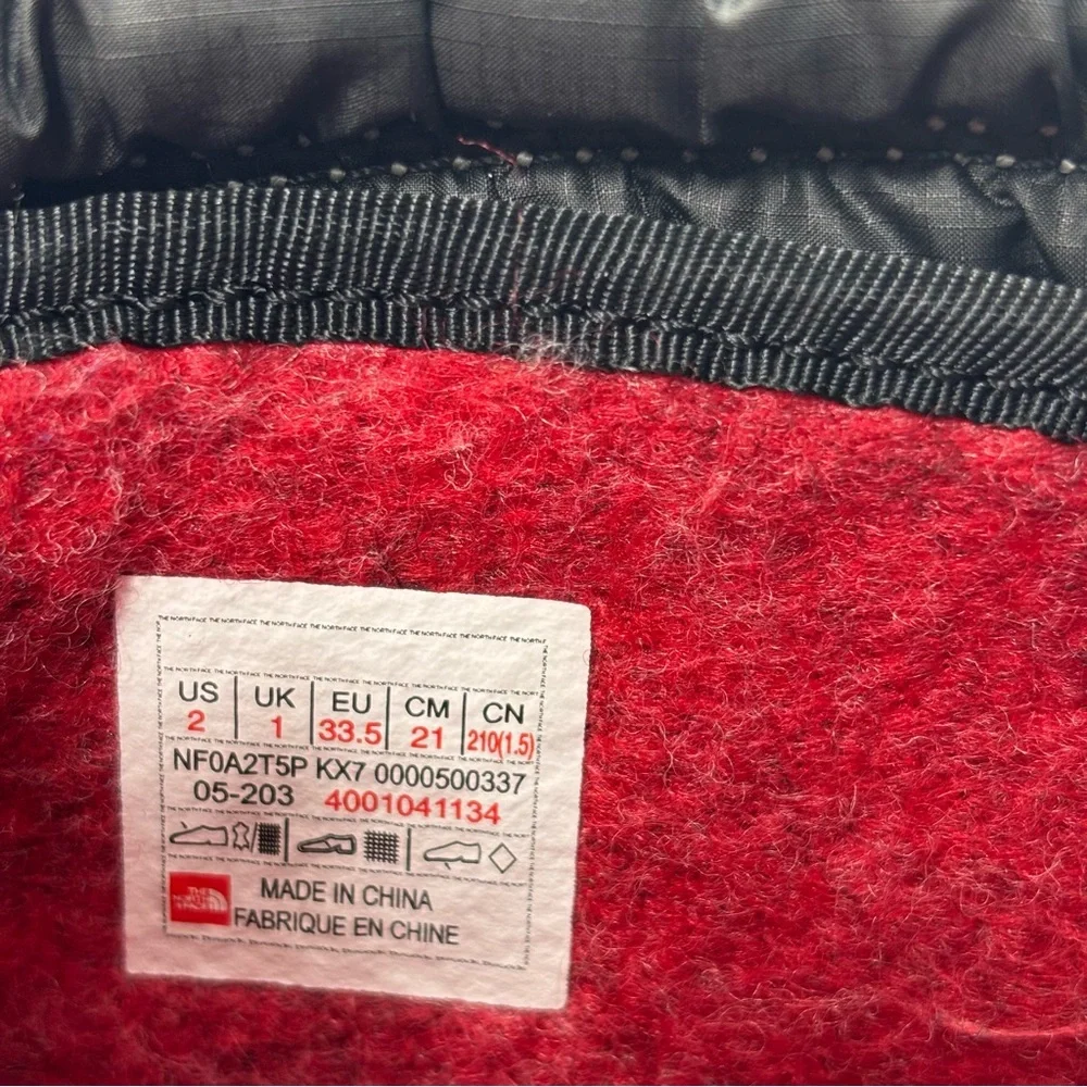 The North Face Alpenglow‎ IV Insulated Waterproof Pac Black Winter Boots Size 2